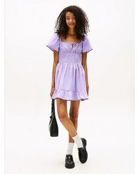 Tommy Hilfiger - Vestido Corto Slim De Corte Evasé - Lyst