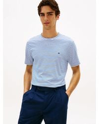 Tommy Hilfiger - Flag Embroidery Stripe Jersey T-Shirt - Lyst