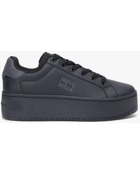 Tommy Hilfiger - Essential Logo Platform Trainers With Leather - Lyst