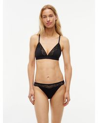 Tommy Hilfiger - Lace Trim Microfibre Thong - Lyst