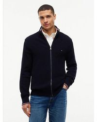 Tommy Hilfiger - Tipped Cuff Ribbed Zip Thru Jumper - Lyst