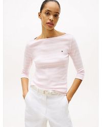 Tommy Hilfiger - Camiseta De Cuello Barco Y Corte Slim - Lyst