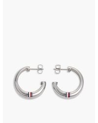 Tommy Hilfiger - Stainless Steel Logo Stud Earrings - Lyst