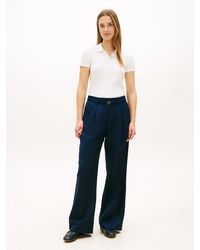 Tommy Hilfiger - Pantalon Ample En Lin Mélangé À Ceinture - Lyst
