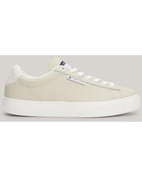 Tommy Hilfiger - Essential Logo Leather Cupsole Trainers - Lyst