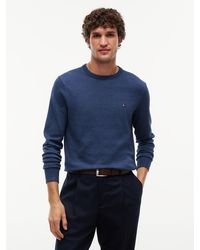 Tommy Hilfiger - Cotton Solid Crew Neck Sweater - Lyst