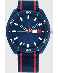 Tommy Hilfiger - Navy Stripe Silicone Watch - Lyst