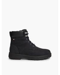 Tommy Hilfiger - Waterproof Leather Lace Up Ankle Boots - Lyst