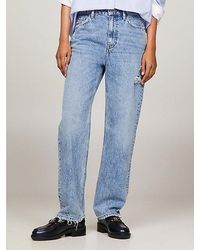 Tommy Hilfiger - Classics High Rise Straight Distressed Jeans - Lyst