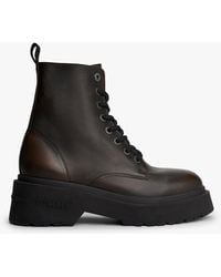 Tommy Hilfiger - Bottes Mi-Mollet Chunky En Cuir Crantées - Lyst