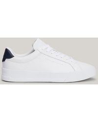 Tommy Hilfiger - Pebble Grain Leather Court Trainers - Lyst
