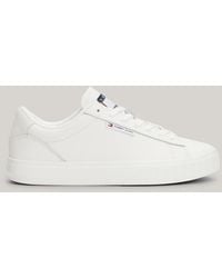 Tommy Hilfiger - Essential Logo Leather Cupsole Trainers - Lyst