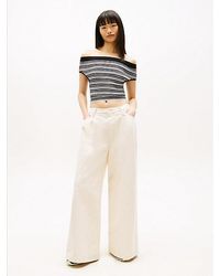Tommy Hilfiger - Pleated Mid Rise Loose Straight Leg Jeans - Lyst
