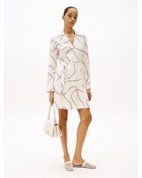 Tommy Hilfiger - Minivestido Cruzado Con Estampado Integral - Lyst