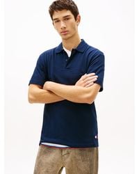 Tommy Hilfiger - Tommy Badge Regular Fit Waffle Knit Polo Shirt - Lyst