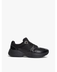 Tommy Hilfiger - Th Monogram Mixed Texture Leather Trainers - Lyst