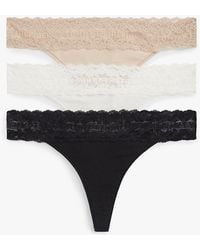 Tommy Hilfiger - Lot De 3 Tanga En Dentelle À Fleurs - Lyst