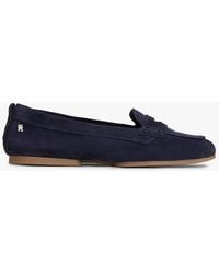 Tommy Hilfiger - Th Monogram Flexible Suede Loafer Ballerinas - Lyst