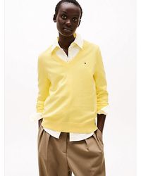 Tommy Hilfiger - Jersey De Punto Fino Con Cuello De Pico - Lyst