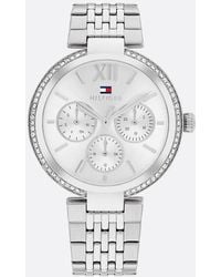 Tommy Hilfiger - Crystal Bezel Stainless Steel Watch - Lyst