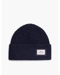 Tommy Hilfiger - Pure Wool Chunky Rib Knit Beanie - Lyst