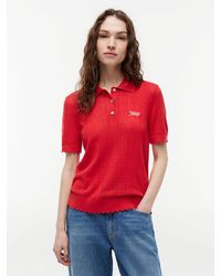 Tommy Hilfiger - Pull Manches Courtes À Motif Drapeau Et Col Polo - Lyst