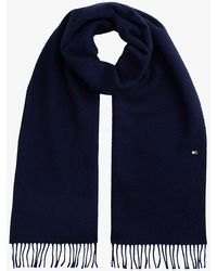 Tommy Hilfiger - Écharpe En Pure Laine À Chevrons Et À Franges - Lyst