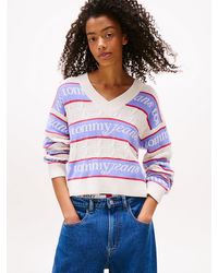 Tommy Hilfiger - Pull Décontracté À Rayures Logo Et Drapeau - Lyst