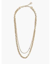 Tommy Hilfiger - Plated Stainless Steel Double Chain Necklace - Lyst