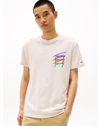 Tommy Hilfiger - T-Shirt Con Logo Grafico Sul Retro - Lyst