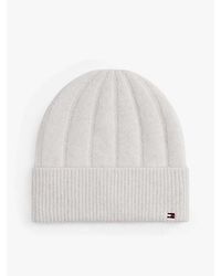 Tommy Hilfiger - Hilfiger Flag Fluffy Beanie With Wool - Lyst
