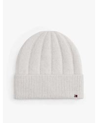 Tommy Hilfiger - Gorro Suave Con Logo Y Mezcla De Lana - Lyst