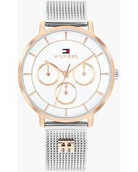 Tommy Hilfiger - Th Monogram Two-Tone Mesh Strap Watch - Lyst