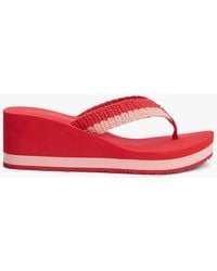 Tommy Hilfiger - Wedge Heel Woven Flip-Flops - Lyst