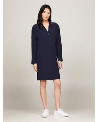 Tommy Hilfiger - Th Monogram Tipped Knee Length Polo Dress - Lyst