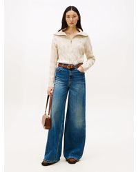 Tommy Hilfiger - Pull En Laine Douce Zippé À Col En V - Lyst