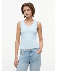 Tommy Hilfiger - Ribbed Scoop Neck Slim Tank Top - Lyst