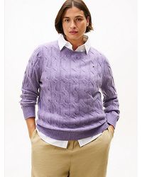 Tommy Hilfiger - Jersey Curve De Punto Trenzado En Lana Suave - Lyst