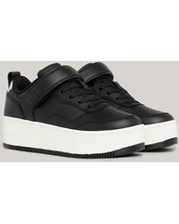 Tommy Hilfiger - Leather Cupsole Flatform Strap Trainers - Lyst