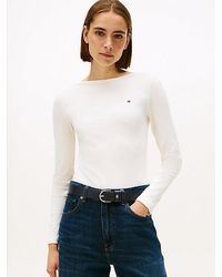 Tommy Hilfiger - Geripptes Slim Fit Langarmshirt - Lyst