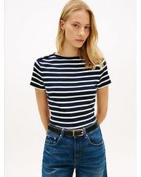 Tommy Hilfiger - Tone Button Slim Boat Neck T-Shirt - Lyst