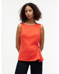 Tommy Hilfiger - Twist Boat Neck Sleeveless Top - Lyst