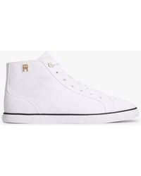 Tommy Hilfiger - Th Monogram Canvas Mid-Top Trainers - Lyst