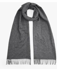 Tommy Hilfiger - Hilfiger Flag Pure Cashmere Fringed Scarf - Lyst
