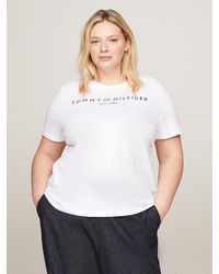 Tommy Hilfiger - T-shirt Curve à col ras-du-cou et logo - Lyst