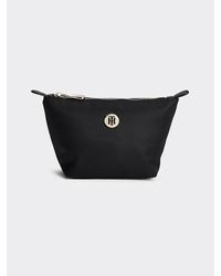 Tommy Hilfiger Make-uptas Met Metalen Monogram - Zwart