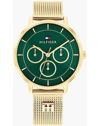 Tommy Hilfiger - Th Monogram-Plated Mesh Strap Watch - Lyst