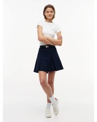 Tommy Hilfiger - Washed Canvas Pleated Mini Skirt - Lyst