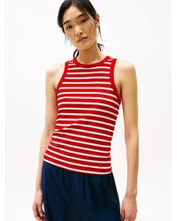Tommy Hilfiger - Geripptes Slim Fit Tanktop - Lyst