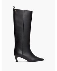 Tommy Hilfiger - Kitten Heel Leather Knee High Boots - Lyst